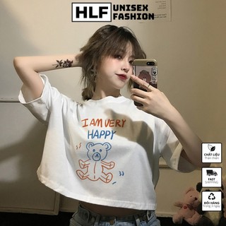 Áo thun nữ Croptop Im very happy