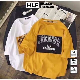 Áo thun tay lỡ form rộng Commune 1997 đơn giản mà đẹp, áo phông in HLFashion