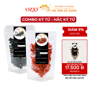 Combo kỷ tử/kỉ tử hắc kỷ tử/kỷ tử đen làm đẹp da ngừa lão hóa da mỗi loại 100g | ozat food
