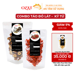 Combo trà táo đỏ lát kỷ tử giúp ngủ ngon an thần tăng cường đề kháng mỗi loại 100G | OZAT FOOD