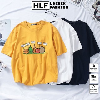 Áo thun tay lỡ form rộng 5 khoai tây cà rốt đáng yêu kute, áo phông size HLFashion