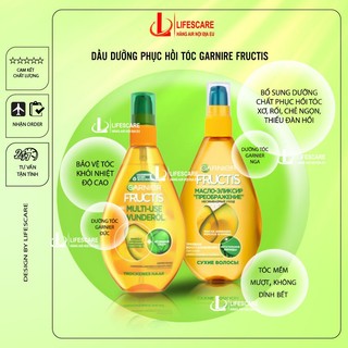 Tinh dầu dưỡng tóc Garnier Fructis Oil siêu phục hồi tóc hư tổn tóc, giảm rối không dính bết, 150ml