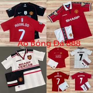 Áo Bóng Đá CLB Manchester United, Áo Đá Banh Mu Retro - Chuẩn Mẫu Thi Đấu - Vải Polyester Gai Thái