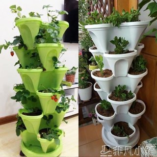 Tháp trồng rau trồng hoa, tháp trồng dâu tây hữu cơ thông minh xếp tầng đẹp giá rẻ hoangtho87