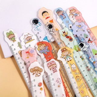 Thước kẻ học sinh 15cm đầu thú dễ thương nhiều mẫu