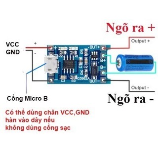 Mạch Sạc Pin TP4056 cổng USB micro B / Type C (Có / Không IC bảo Vệ )