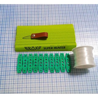 Combo 10 cặp dây thun super hunter xanh chuối kèm phụ kiện