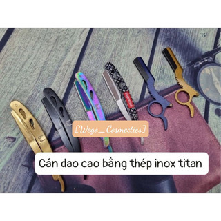Cán dao cạo bằng thép inox titan cho salon, [Wego_Cosmectics]