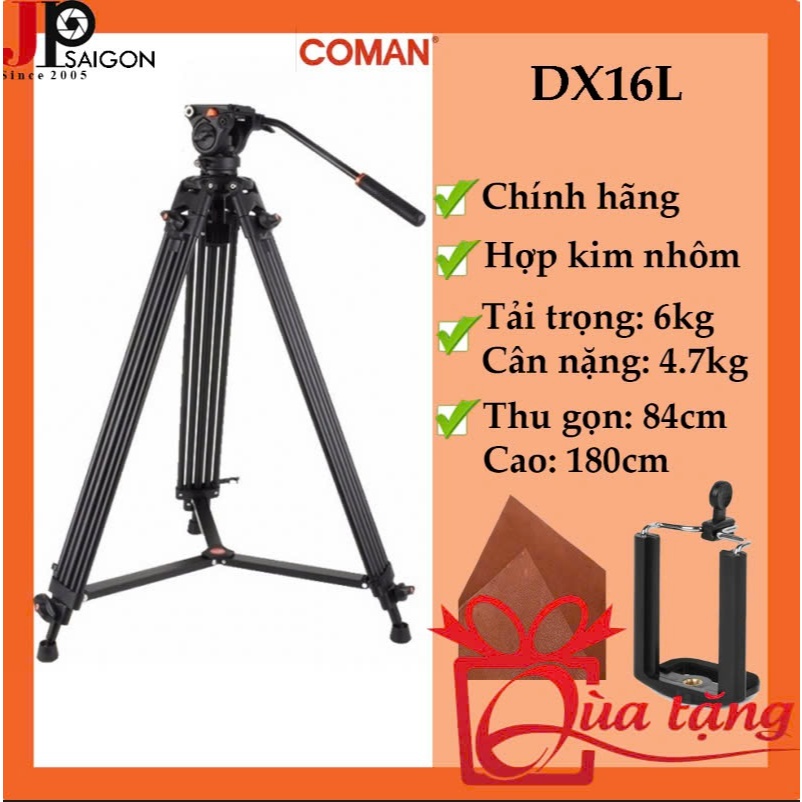 CHÂN MÁY QUAY COMAN DX16L + QUÀ TẶNG