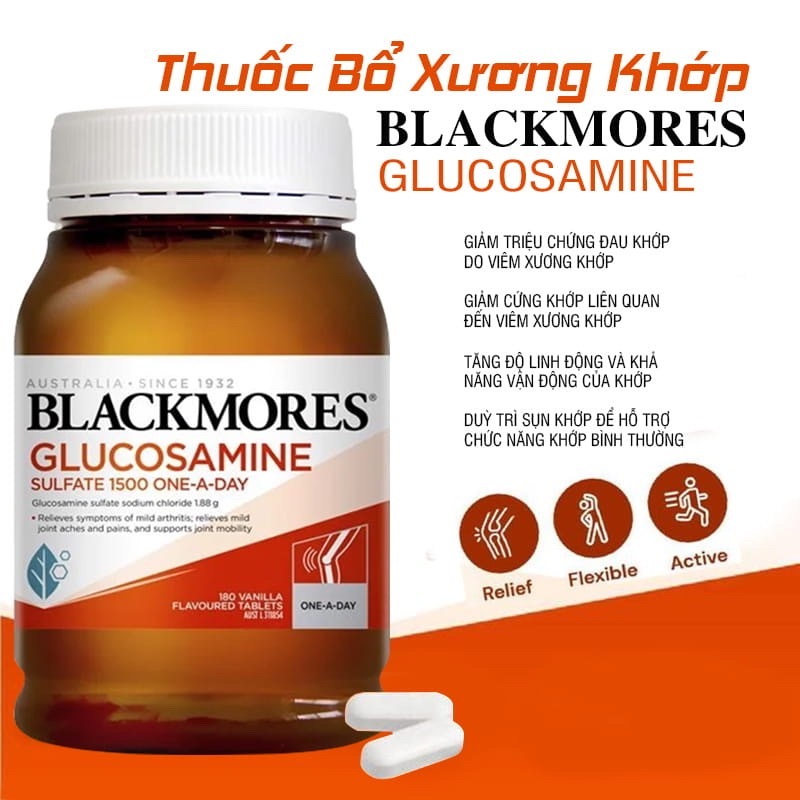  Viên uống bổ xương khớp Glucosamine Sulfate 1500mg- Glucosamine Blackmores- Có tem chemist 