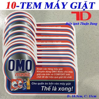Combo 10 Tem OMO Dán Máy Giặt, Điện lạnh Thuận Dung