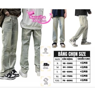 Quần Jean Bagy Nam Retro  Form  unisex Suông Ống Đứng - Màu Rêu Bạc Cá Tính- Giá Sinh Viên - ĐƯỢC KIỂM TRA HÀNG  ( M16)
