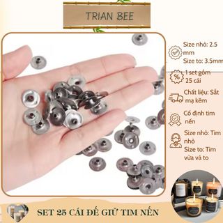 Đế sắt giữ tim nến 25 cái, dùng cố định tim nến - dụng cụ, nguyên liệu làm nến Trian Bee