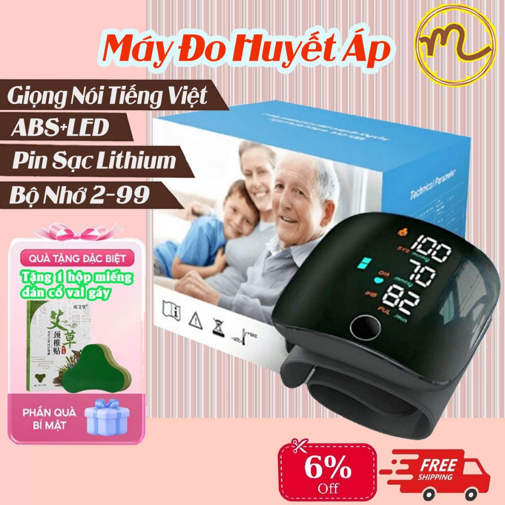 Máy Đo Huyết Áp CÓ TIẾNG VIỆT Nhịp Tim Điện Tử Bắp Tay Tự Động Phiên Bản Cao Cấp -Chính Hãng