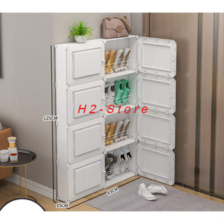 Tủ giày nhựa siêu mỏng 4 ô, 6 ô, 8 ô, 10 ô sâu 15cm để sau cửa, khe tường,nhỏ gọn, tiết kiệm diện tích - H2 Store