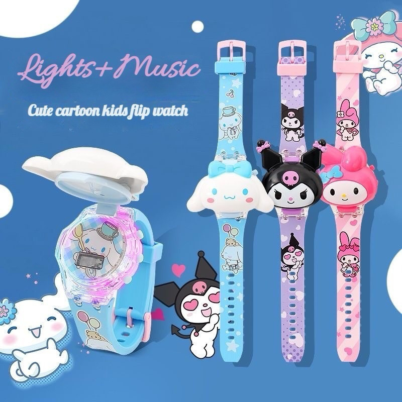 Đồng hồ kuromi sanrio phát nhạc phát sáng 2 in 1 cho bé kết hợp xem giờ
