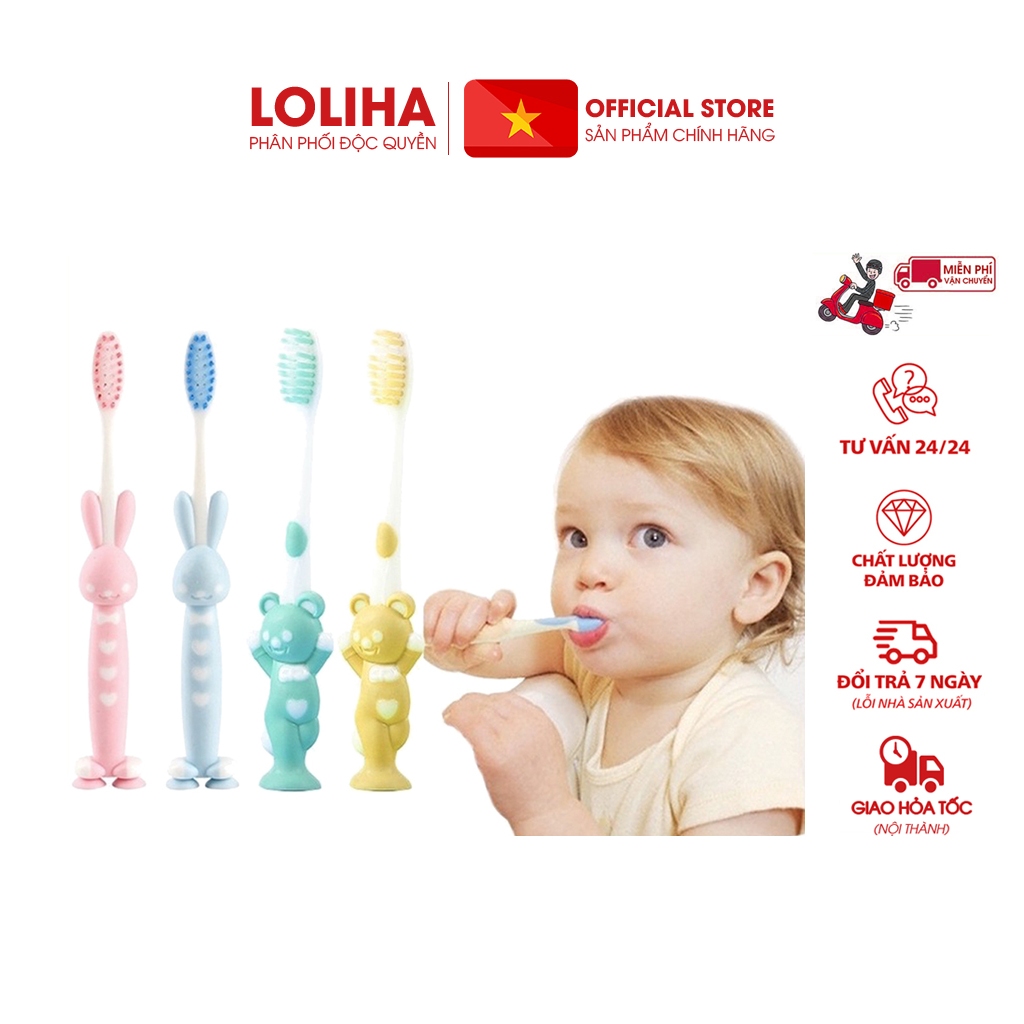 🏵️FREESHIP🏵️ Combo 5 Vỉ 4 bàn chải hình mặt cười cho bé