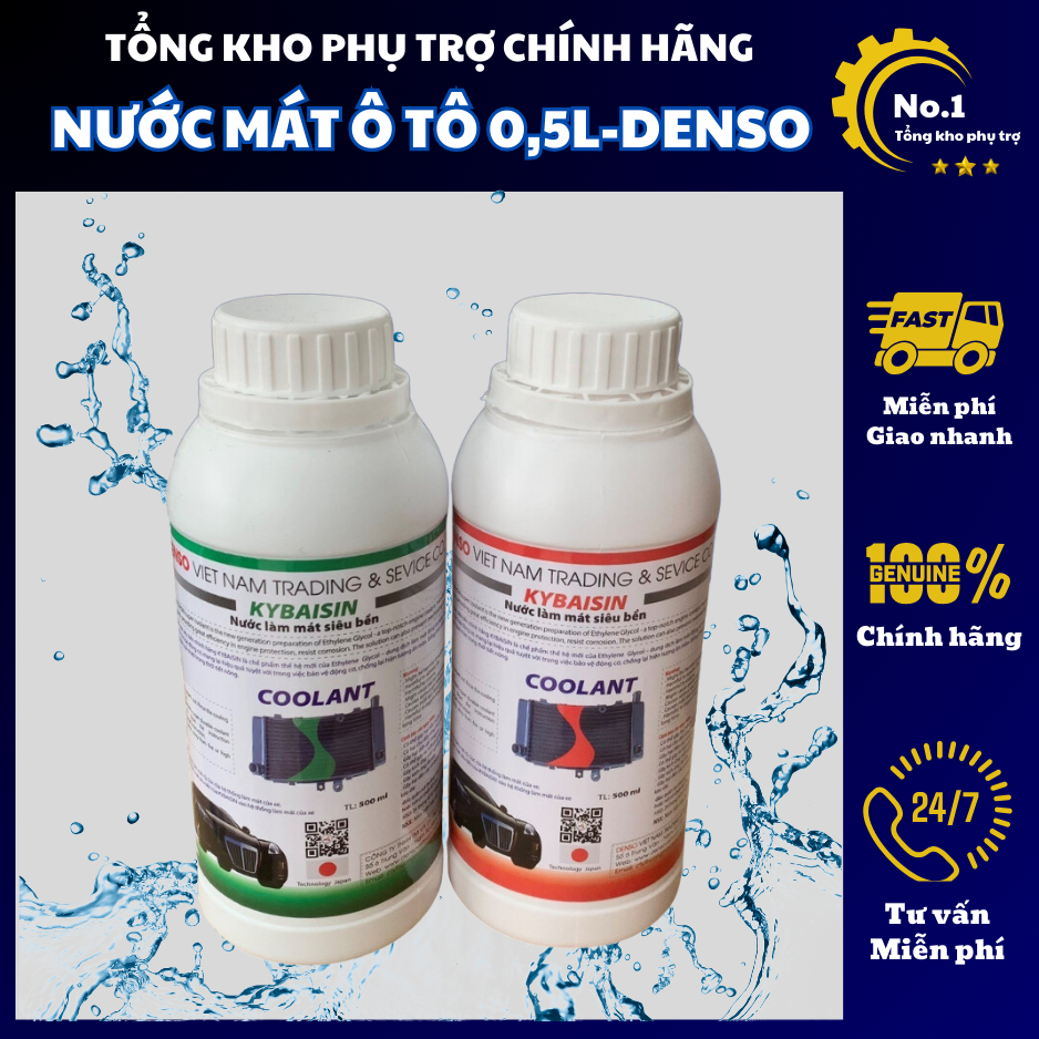 Nước làm mát động cơ DENSO - KYBAISIN, Nước làm mát ô tô công nghệ Nhật Bản 0,5L