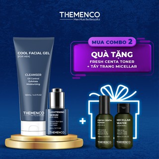 [Tặng Toner 60ml +Tẩy Trang 60ml] Combo Mờ Thâm Trắng Da Dành Cho Nam Giới TheMenco Lightening Serum và Cool Facial Gel