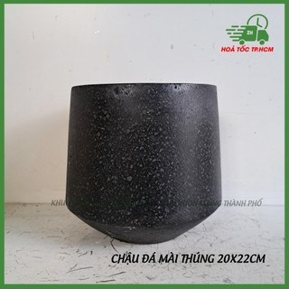 Chậu xi măng đá mài thúng 2 size