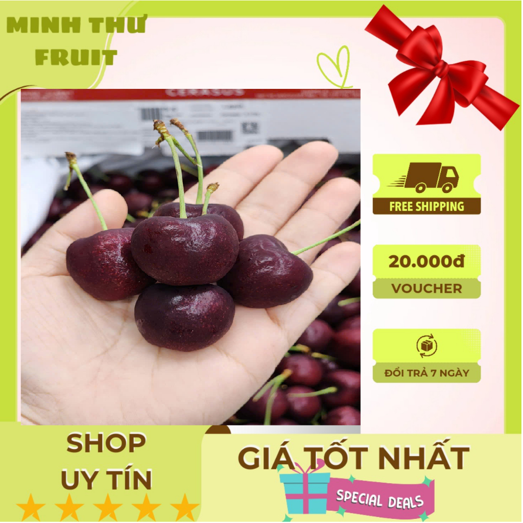 [Ship hỏa tốc TPHCM 1-2 tiếng ]  1kg Cherry Cerasus tươi ngọt trái có cấn nhẹ.( vị chua nhẹ)