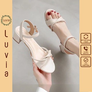 Giày cao gót 5 phân sandal mũi tròn phong cách trẻ trung Luvia 145CG (Giày form nhỏ, chân mập tăng 1 size)