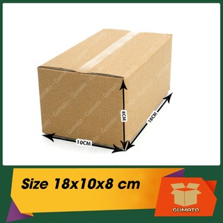 Size 18x10x8 cm, hộp giấy thùng carton gói hàng tại Gumato (Mã số P38)