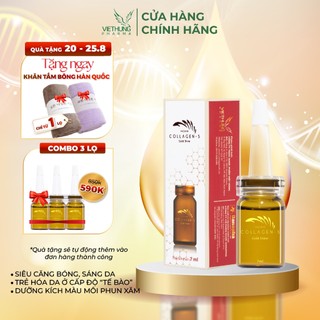 Tinh chất collagen tươi Vieskin Collagen Gold Shine căng bóng da, làm đẹp, trẻ hoá da và chăm sóc môi sau phun xăm 7ml