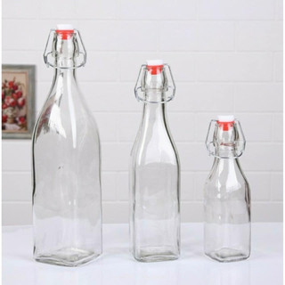 Chai thủy tinh vuông nắp cài kín hơi 1000ml - 500ml - 250ml - Sapata
