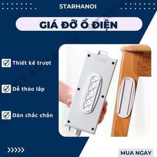 Giá đỡ ổ điện dán tường, miếng dán ổ điện, treo ổ cắm điện cục wifi AB dính siêu chắc cặp miếng dán chữ U-A gài vào nhau