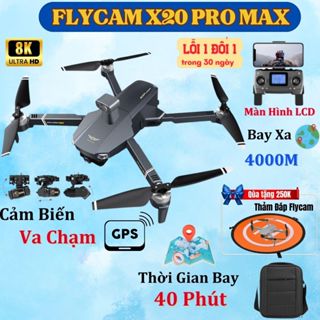 Flycam X20 Pro Max camera 8K Ultra, Drone có gimbal chống rung 3 trục, định vị GPS, Pin 11.1v 3600mAh