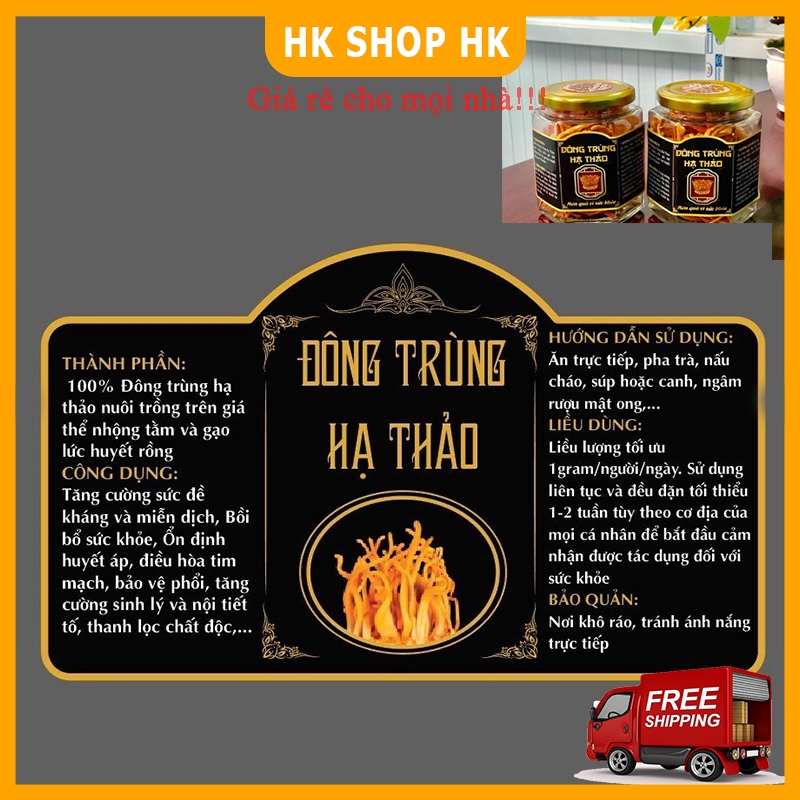 [COMBO 9-28 chiếc] Tem nhãn dán hũ Đông Trùng Hạ Thảo...