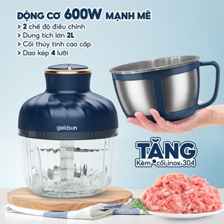 Máy xay thịt đa năng 2 cối thủy tinh, cối inox 304 Goldsun- GMC4745,GMC4741.