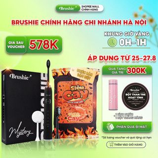 Bàn chải điện Brushie tích hợp máy rửa mặt 5 chế độ, bàn chải phù hợp cho cả người niềng răng