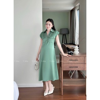  T-Mie | Váy Bầu Thiết Kế Cao Cấp Chất Lụa Cổ V Tay Dơi Sang Trọng Cho Nàng Diện Đi Tiệc MD5213 