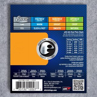 Bộ Dây Đàn Guitar Điện Elixir 12027 09/46, NANOWEB, Custom Light