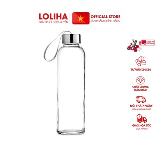 ⛔FREESHIPXTRA⛔ Bình nước THỦY TINH  500ml có dây treo