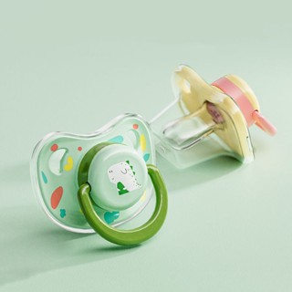 Núm vú giả silicone đầu tròn Tushie Treats, núm vú giả chống cắn in hoạt hình cho bé 0-36 tháng tuổi