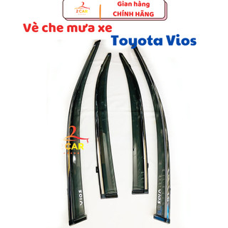 Vè che mưa, Vè chắn mưa xe Toyota Vios 2019- 2022, 2023,2024  chỉ mạ CROM cao cấp