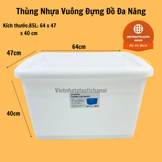   CÓ VAT  THÙNG NHỰA VIỆT NHẬT ĐỰNG ĐỒ ĐA NĂNG CÓ BÁNH XE 30L-55L-65L-75L-85L-90L-125L 