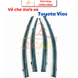 Vè che mưa xe Toyota Vios 2014 - 2017 chất liệu nhựa có viền chỉ mạ crom cao cấp