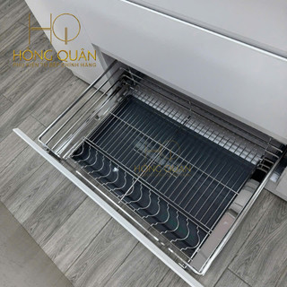 Giá xoong nồi inox 304, kệ úp nồi tủ dưới đủ ray giảm chấn và khay hứng nước, hàng chính hãng GEMANIVN