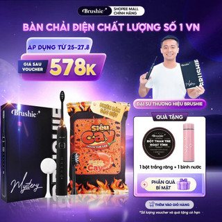 Bàn chải điện Brushie tích hợp máy rửa mặt, làm sạch 5 chế độ.  tần số rung 42000 lần