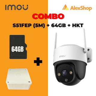   Combo  Camera Imou Ngoài Trời S51FEP  5M  + Thẻ Nhớ 64Gb + Hộp Kỹ Thuật 