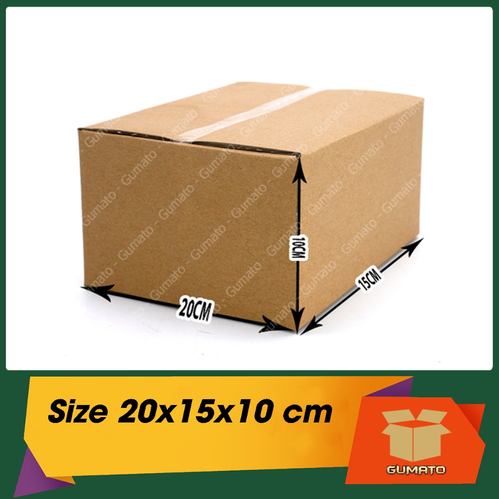 Size 20x15x10 cm, hộp giấy thùng carton gói hàng tại Gumato (Mã số P45)