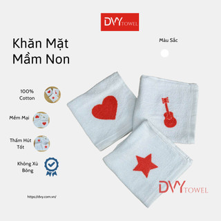 Khăn lau mặt mầm non in hình dvy towel