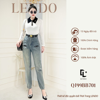 Quần Jean LENDO QJ99BB701 Dáng Baggy Túi Ngang Phối Thêu