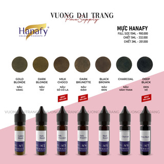 Mực Hanafy phun xăm mày chính hãng thẩm mỹ phun xăm 3ml - 5ml - 15ml