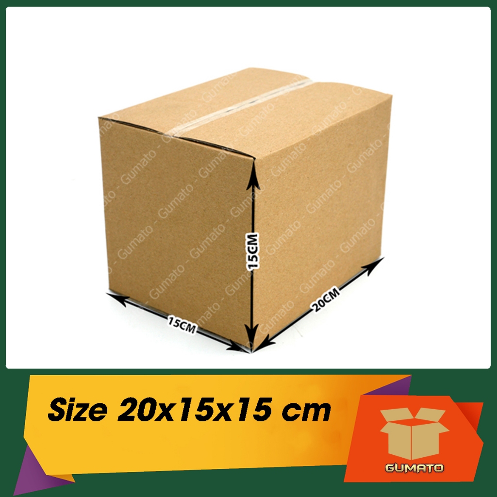 Size 20x15x15 cm, hộp giấy thùng carton gói hàng tại Gumato (Mã số P52)