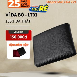 Ví nam da thật dáng ngang cao cấp siêu bền - lt01 dáng ngang